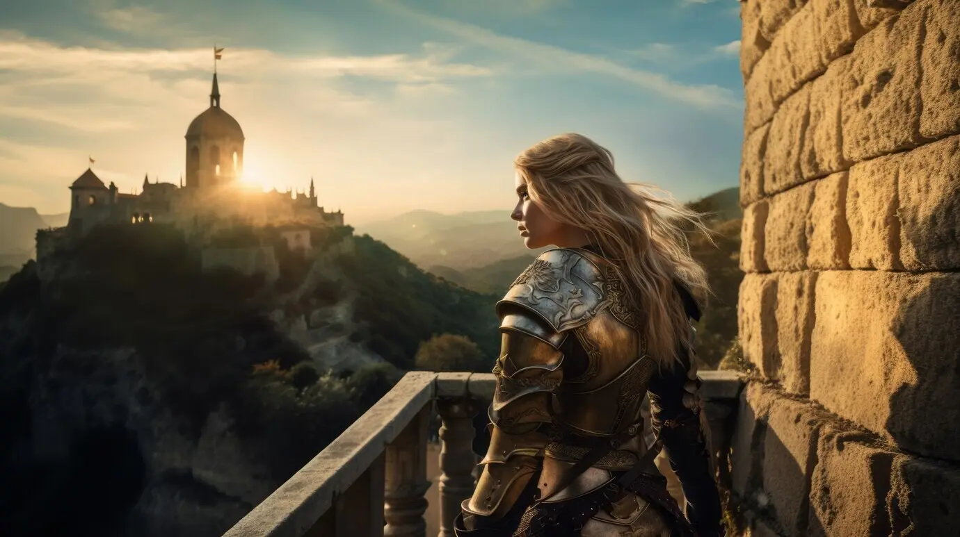 Bildnis einer Kriegerin zur Zeit des Mittelalters